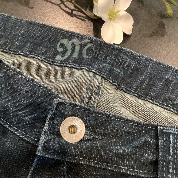 Miss Me Wide Leg Flare Jeans Lawrence Dark Wash Crackle Fade JP4531 Low Rise - Picture 13 of 16